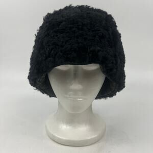 Vtg 50s Abercrombie & Fitch Karakul Persian Lamb Sheepskin Hat Finland 7 3/8